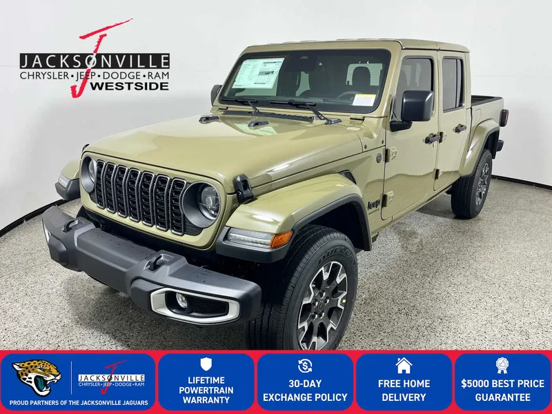 2026 Jeep Gladiator Sahara in 41 Exterior Paint — front three-quarter view