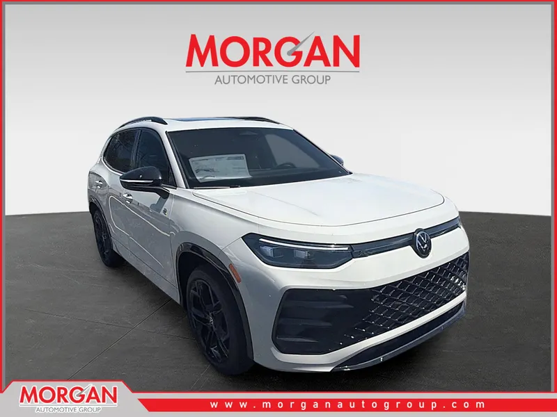 2026 Volkswagen Tiguan SE R-Line Black in Sandstone — front three-quarter view