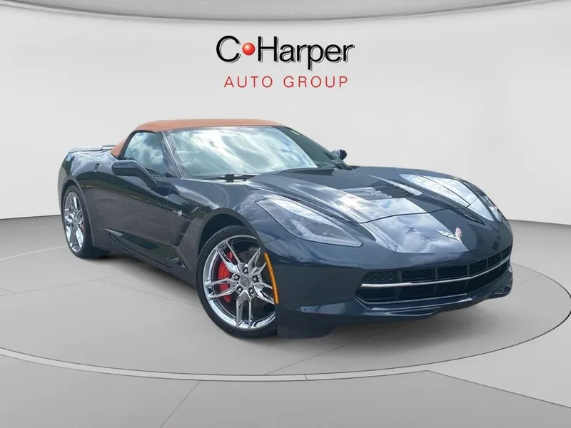 2015 Chevrolet Corvette Stingray Z51 3LT in Night Race Blue Metallic — front three-quarter view