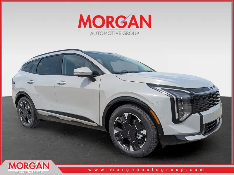 2026 Kia Sportage SX-Prestige in Wolf Gray — front three-quarter view