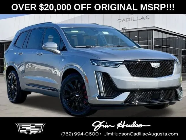 2024 Cadillac XT6 Sport in Silver Metallic — front three-quarter view