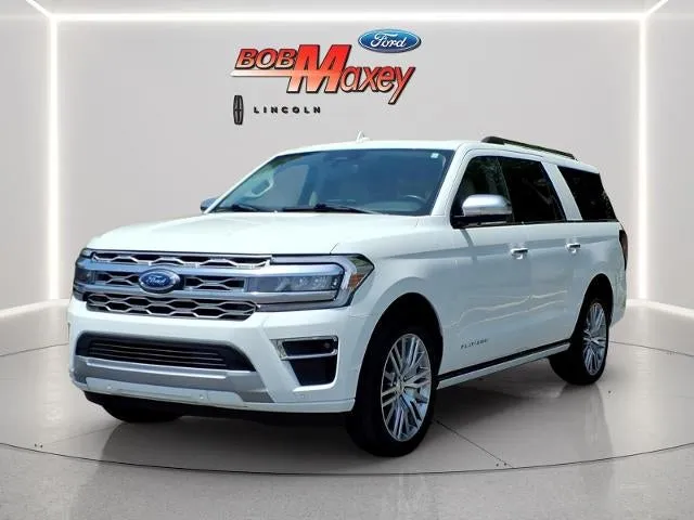 2024 Ford Expedition MAX Platinum in Star White Metallic Tri-Coat — front three-quarter view