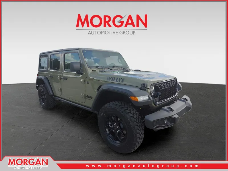 2026 Jeep Wrangler Willys in Green — front three-quarter view