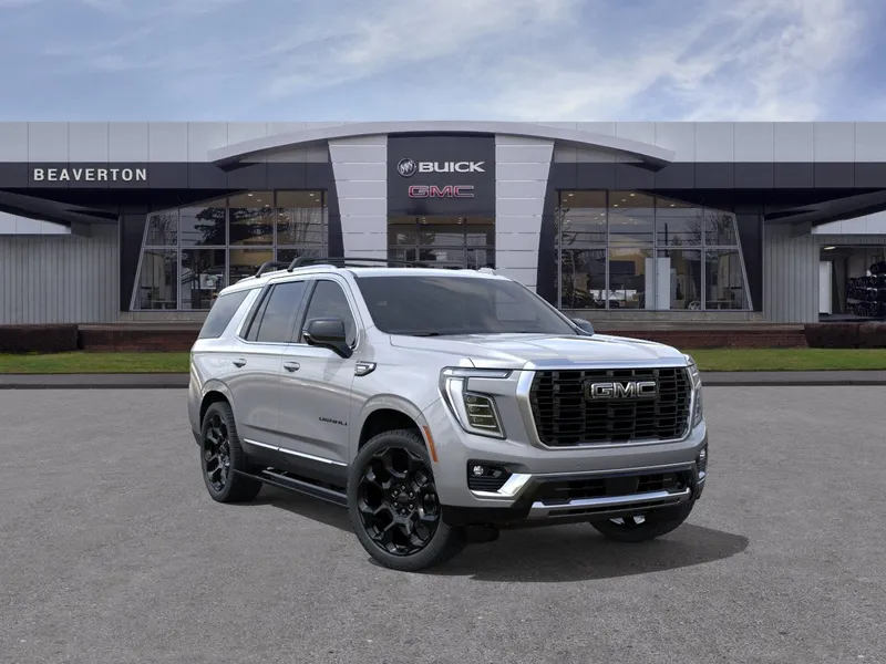 2026 GMC Yukon Denali in Sterling Metallic — front three-quarter view