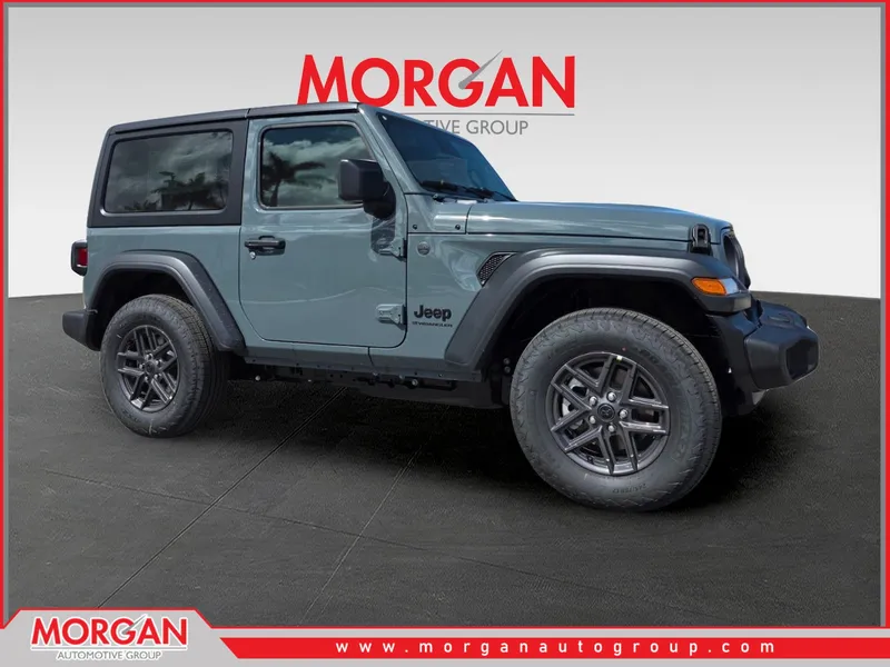 2026 Jeep Wrangler Sport S in Gray — front three-quarter view