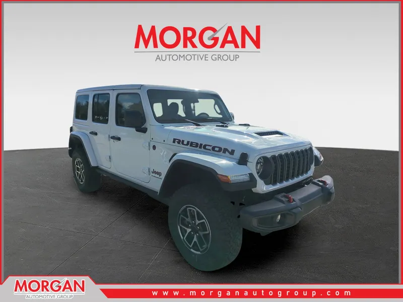 2026 Jeep Wrangler Rubicon in White/off-white — front three-quarter view