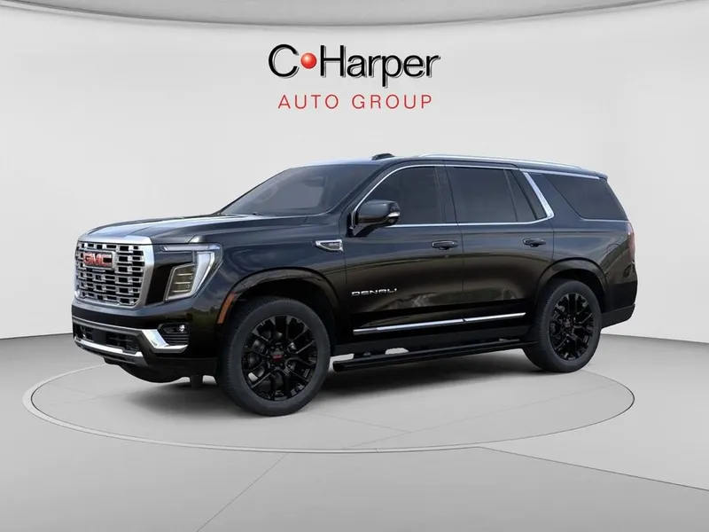 2026 GMC Yukon Denali in Onyx Black — front three-quarter view