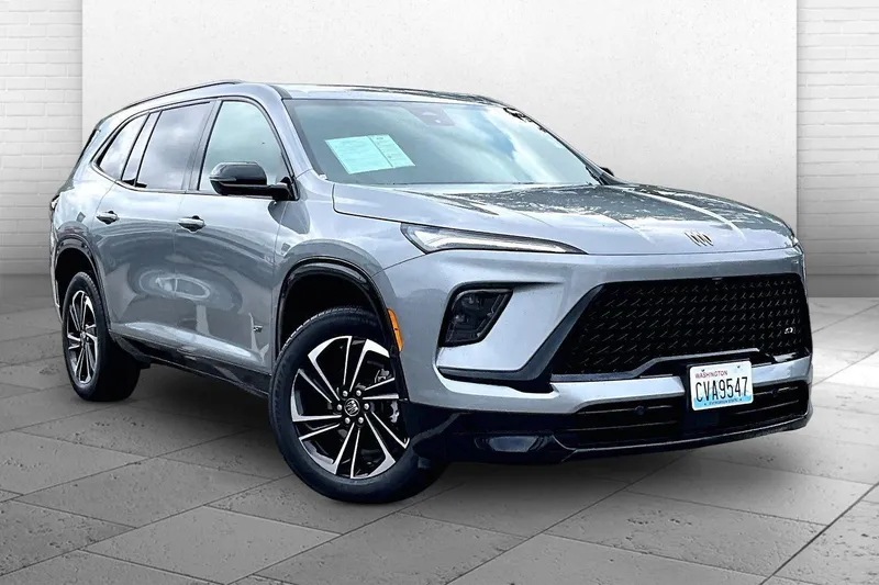 2026 Buick Enclave Sport Touring in Moonstone Gray Metallic — front three-quarter view