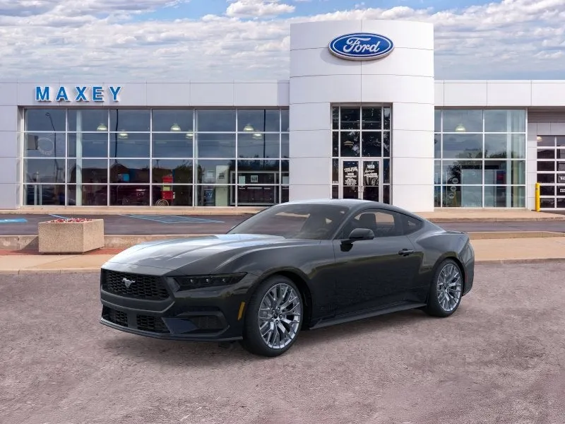 2026 Ford Mustang EcoBoost® Premium Fastback in Shadow Black — front three-quarter view