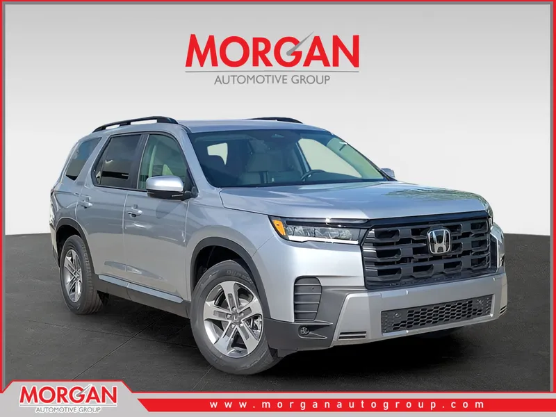 2026 Honda Pilot EX-L in Solar Silver Metallic — front three-quarter view