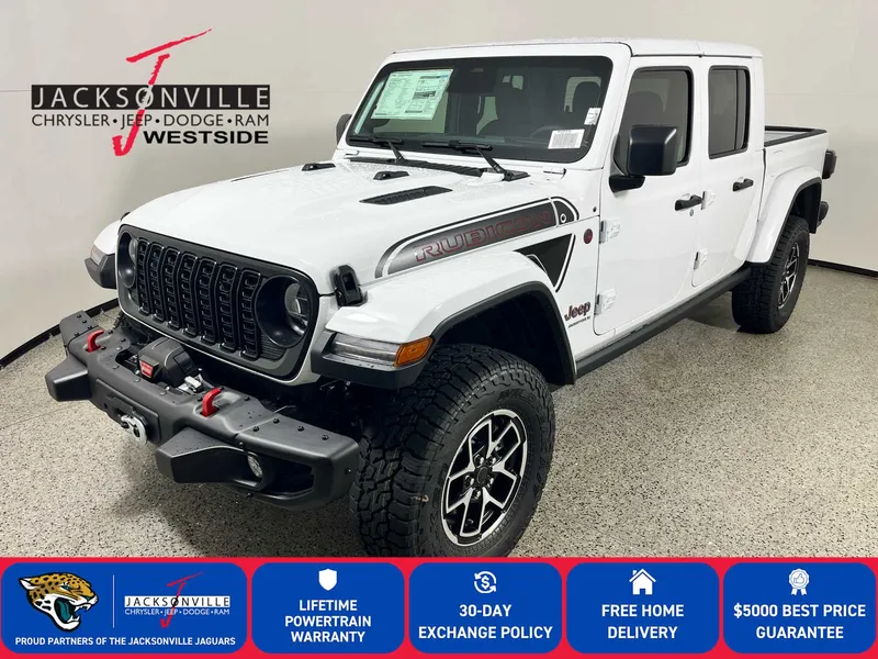 2026 Jeep Gladiator Shadow Ops in Bright White Clear-Coat Exterior Paint — front three-quarter view