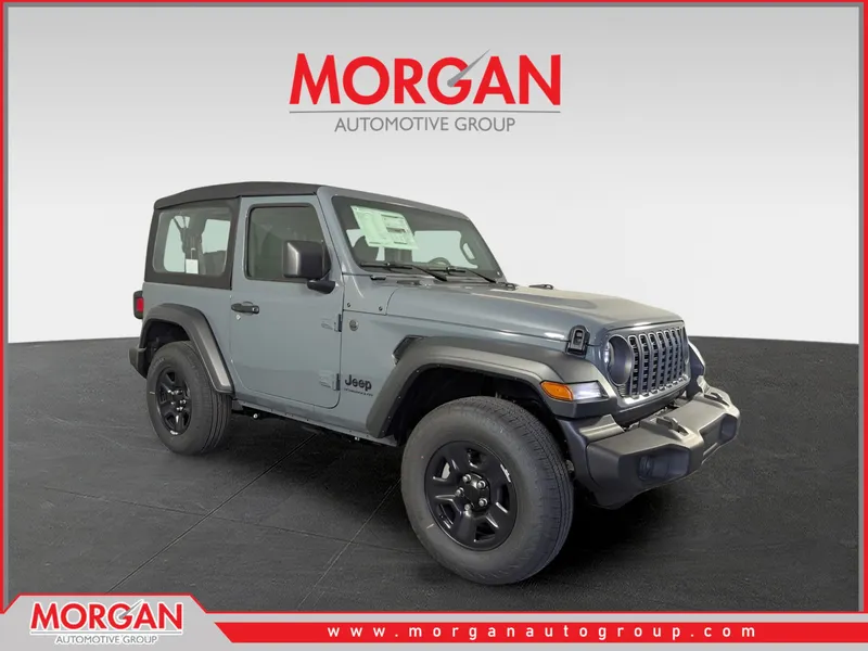 2026 Jeep Wrangler Sport in Gray — front three-quarter view