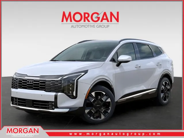 2026 Kia Sportage SX-Prestige in White — front three-quarter view