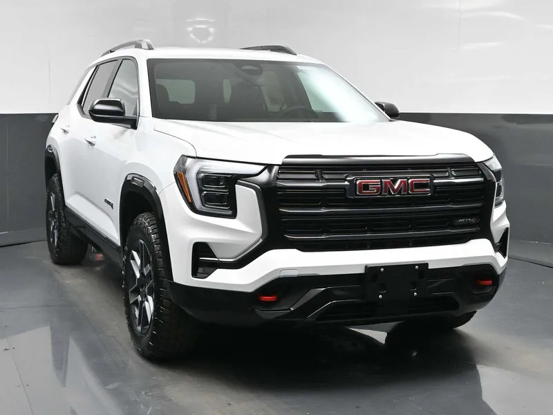 2026 GMC Terrain AT4 in Summit White — front three-quarter view