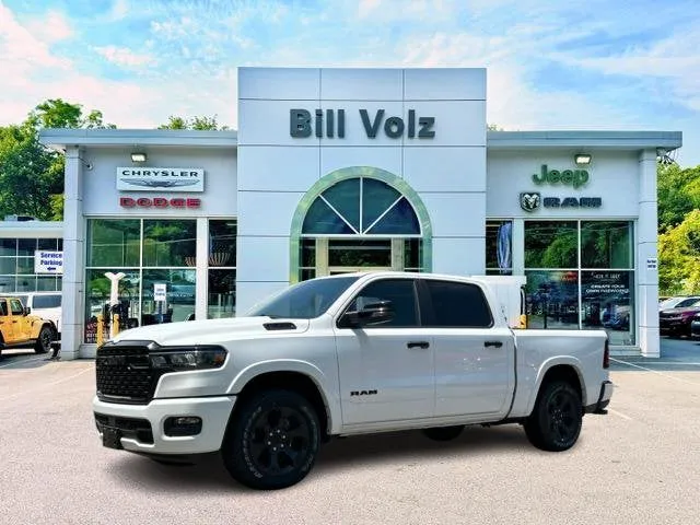 2026 RAM 1500 Big Horn in Bright White Clear-Coat Exterior Paint — front three-quarter view