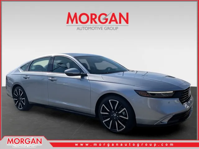 2026 Honda Accord Hybrid Touring in Silver — front three-quarter view