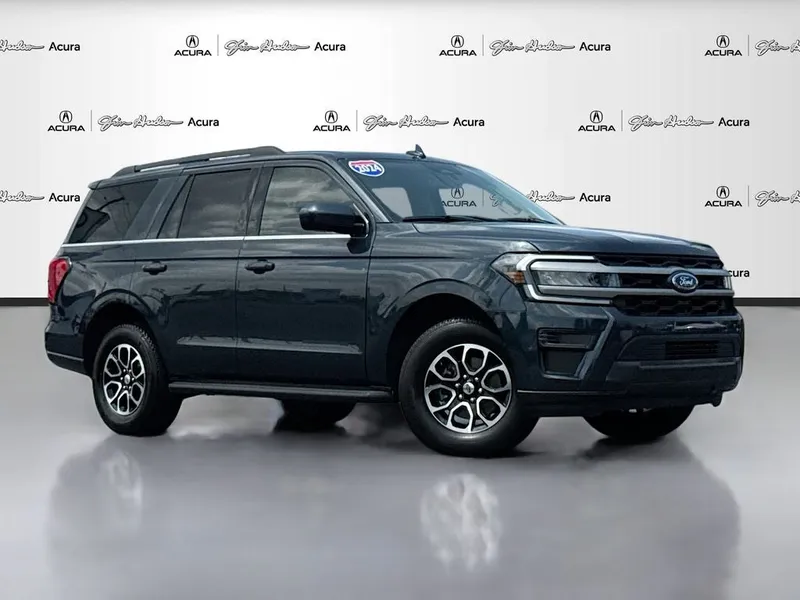 2024 Ford Expedition XLT in Stone Blue Metallic — front three-quarter view