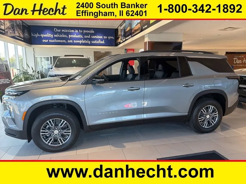 2026 Chevrolet Traverse LT in Sterling Gray Metallic — front three-quarter view
