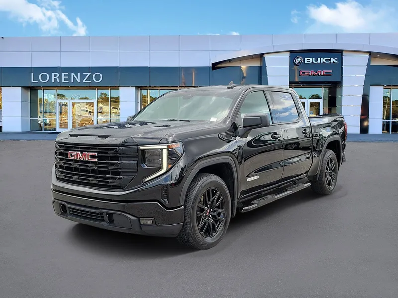 2024 GMC Sierra 1500 Elevation in Onyx Black — front three-quarter view