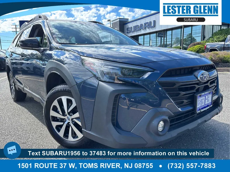 2023 Subaru Outback Premium in Cosmic Blue Pearl — front three-quarter view