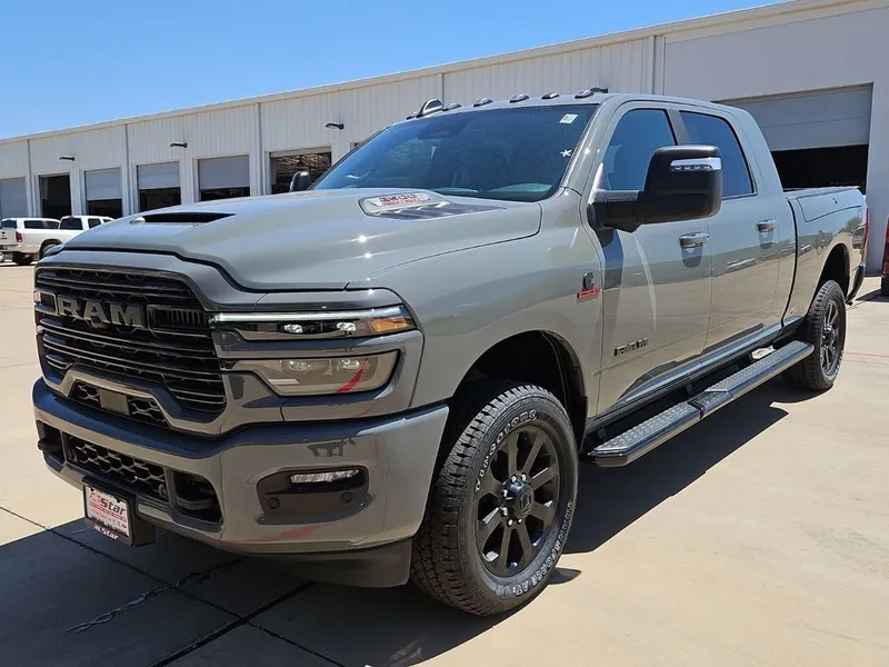 2026 RAM 2500 Laramie in Ceramic Gray Clearcoat — front three-quarter view