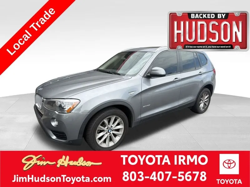 2017 BMW X3 sDrive28i in Space Gray Metallic — front three-quarter view