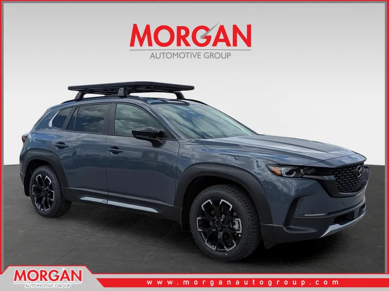 2026 Mazda CX-50 2.5 Turbo Meridian Edition in Polymetal Gray Metallic — front three-quarter view