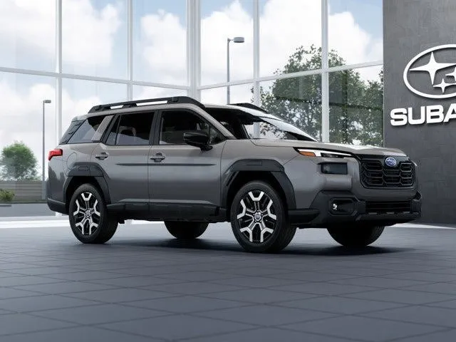 2026 Subaru OUTBACK Touring XT in River Rock Pearl — front three-quarter view