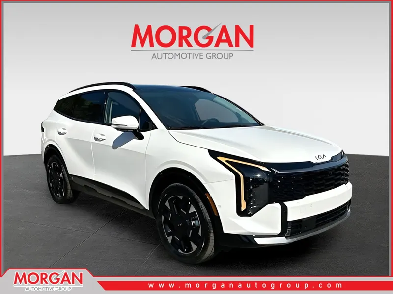 2026 Kia Sportage Hybrid SX-Prestige in White — front three-quarter view