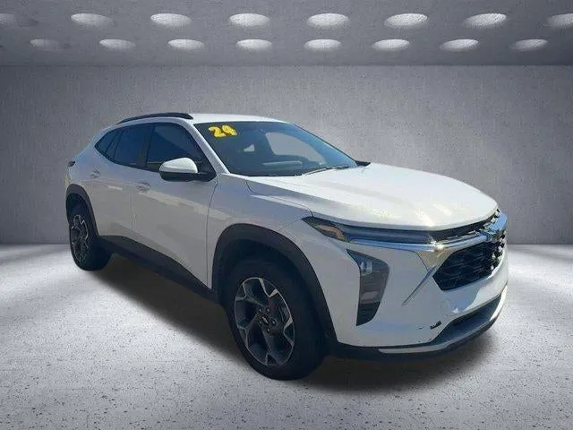 2024 Chevrolet Trax LT in Summit White — front three-quarter view