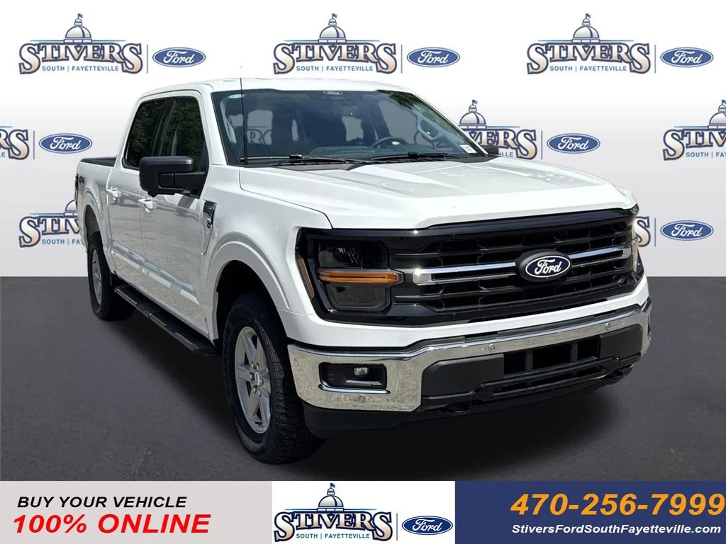 2026 Ford F-150 XLT in White — front three-quarter view