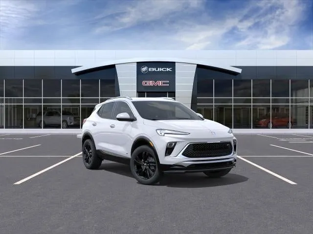 2026 Buick Encore GX Sport Touring in Summit White — front three-quarter view