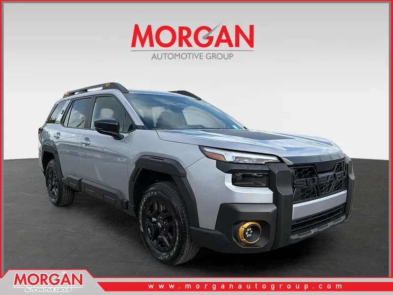 2026 Subaru Outback Wilderness in Ice Silver Metallic — front three-quarter view
