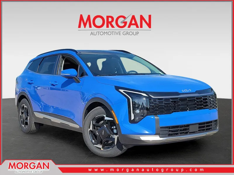 2026 Kia Sportage EX in Nebular Blue — front three-quarter view