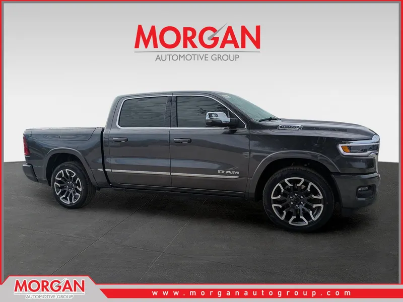 2026 Ram 1500 Limited in Gray — front three-quarter view