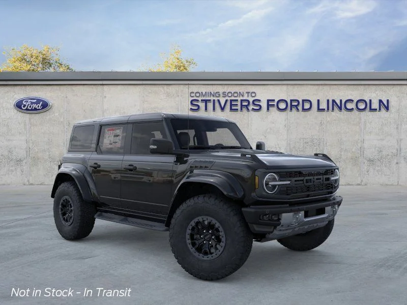 2026 Ford Bronco Raptor in Shadow Black — front three-quarter view