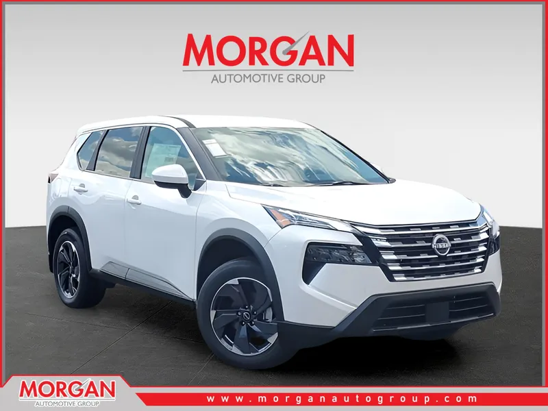 2026 Nissan Rogue SV in White — front three-quarter view