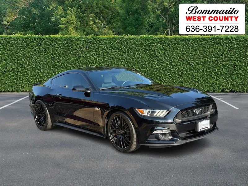 2016 Ford Mustang 2dr Fastback GT Premium in Shadow Black — front three-quarter view