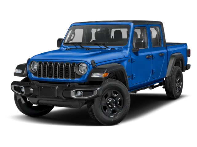 2026 Jeep Gladiator Sport in Hydro Blue Pearlcoat — front three-quarter view