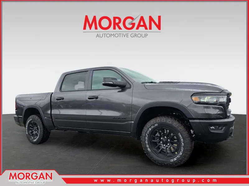 2026 Ram 1500 Rebel in Gray — front three-quarter view