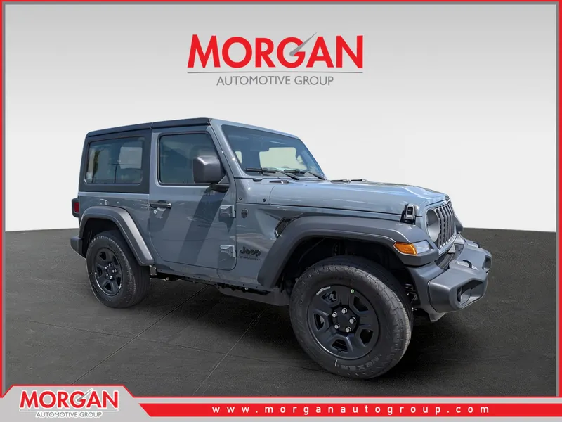 2026 Jeep Wrangler Sport in Gray — front three-quarter view