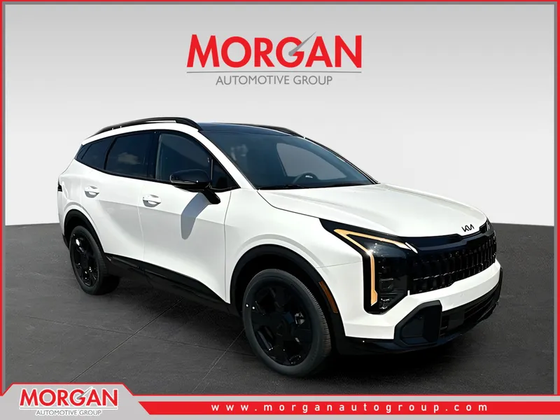 2026 Kia Sportage Hybrid X-Line in White — front three-quarter view