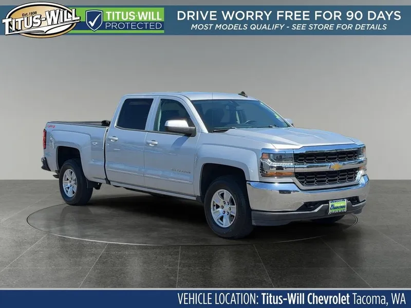 2017 Chevrolet Silverado 1500 LT in Silver Ice Metallic — front three-quarter view