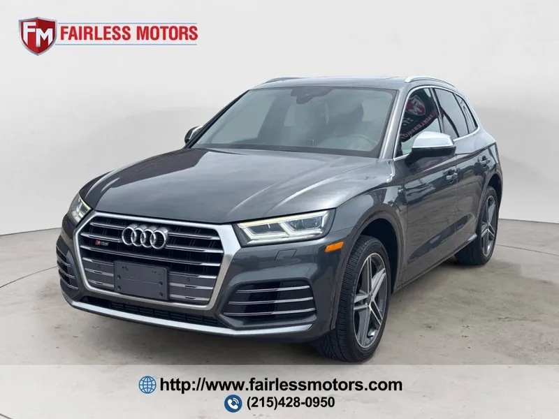 2018 Audi SQ5 3.0T quattro Premium Plus AWD 4dr SUV in Daytona Gray Pearl Effect — front three-quarter view