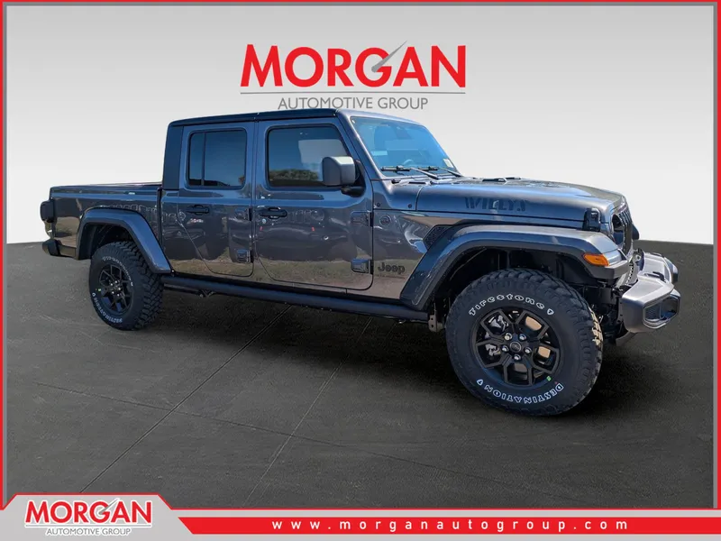 2026 Jeep Gladiator Willys in Gray — front three-quarter view