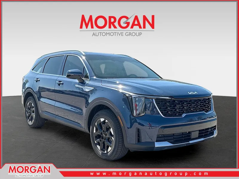 2026 Kia Sorento S in Midnight Lake Blue — front three-quarter view