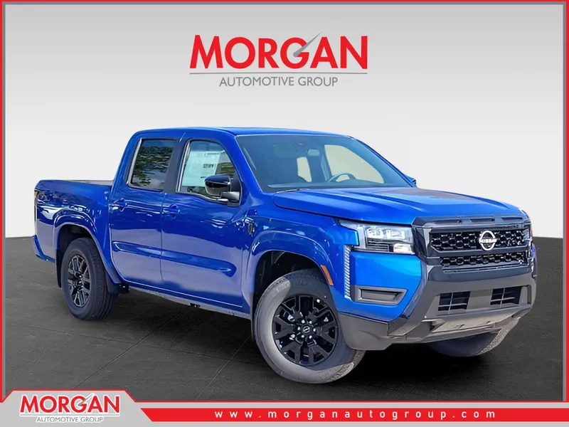 2026 Nissan Frontier SV in Blue — front three-quarter view