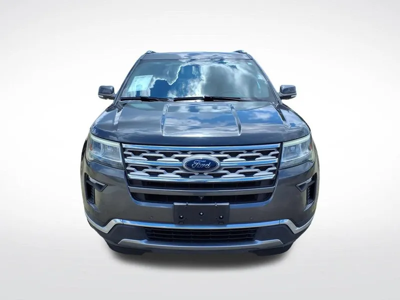 2018 Ford Explorer Limited in Ebony Black — front three-quarter view