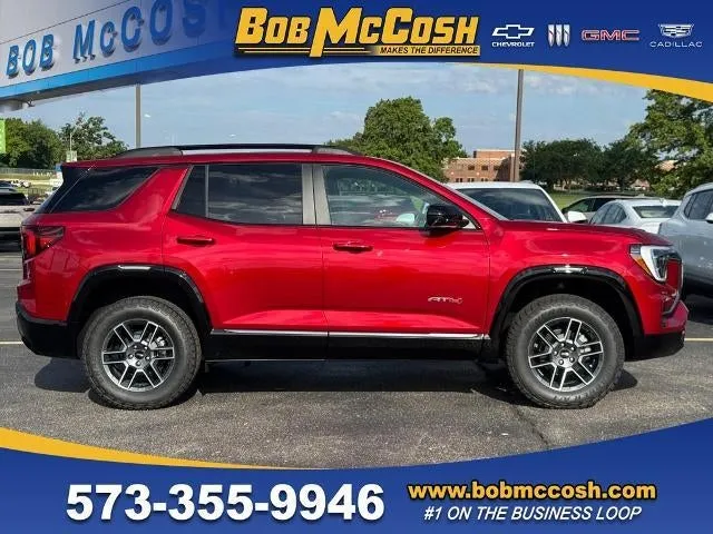 2026 GMC Terrain AT4 in Volcanic Red Tintcoat — front three-quarter view