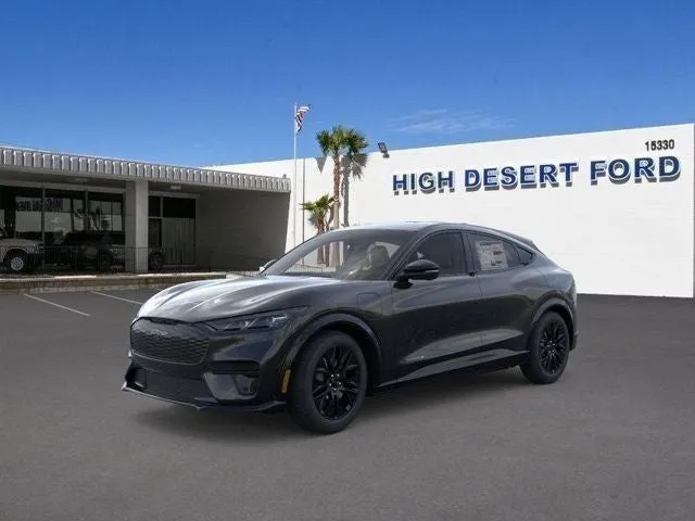 2026 Ford Mustang Mach-E Premium in Shadow Black — front three-quarter view